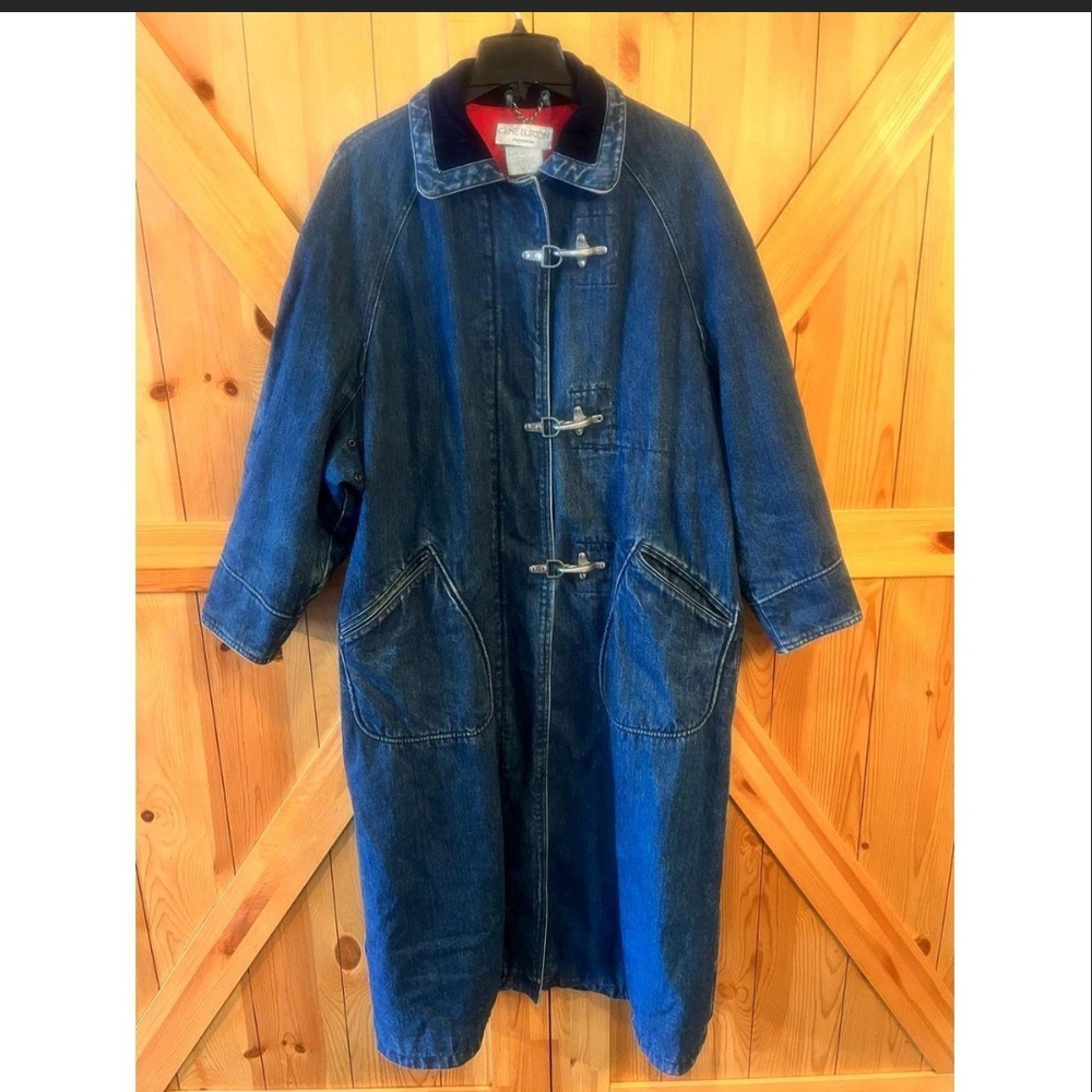 Vintage Gene Burton Denim Trench Coat